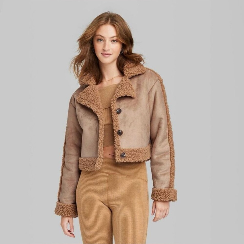 NWOT Wild Fable Faux Suede & Sherpa Jacket Size Small